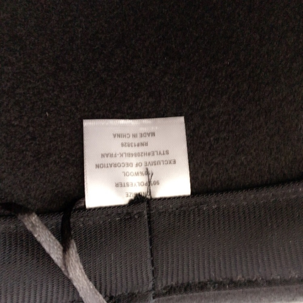 Hat Medium Fedora With String Pearls Black - image 6